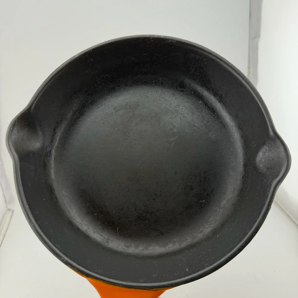Le Creuset 8in Orange Flame Enameled Cast Iron Skillet Fry Pan 20 France